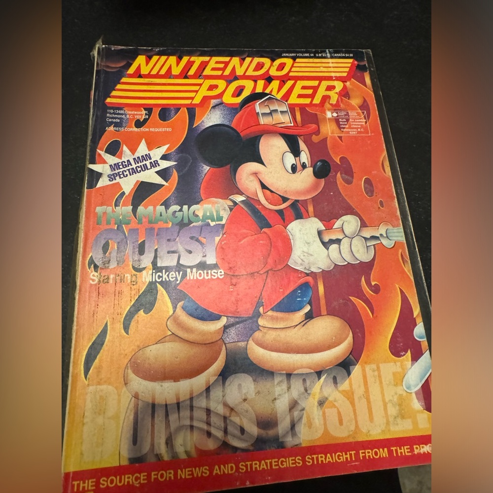Nintendo power volume 44 - magical quest w Mickey Mouse w ren & stimpy poster